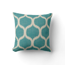 Blauw en beige Ogee Ikat patroon met textuur