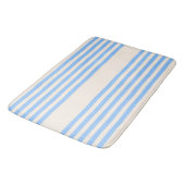 Blauw en beige vijf strips badmat (Gekanteld)