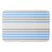 Blauw en beige vijf strips badmat (Voorkant)