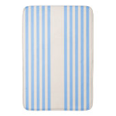Blauw en beige vijf strips badmat (Voorkant Verticaal)