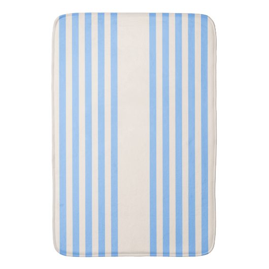Blauw en beige vijf strips badmat (Voorkant Verticaal)