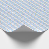 Blauw en beige vijf strips cadeaupapier (Hoek)