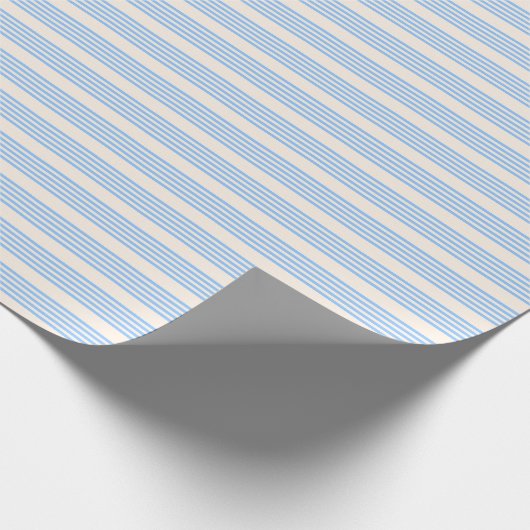 Blauw en beige vijf strips cadeaupapier (Hoek)