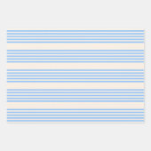 Blauw en beige vijf strips inpakpapier vel (Voorkant)