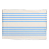 Blauw en beige vijf strips kussensloop (Achterkant)