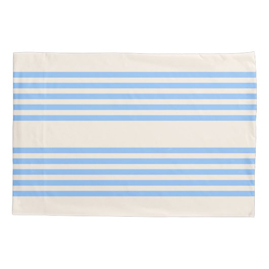 Blauw en beige vijf strips kussensloop (Achterkant)