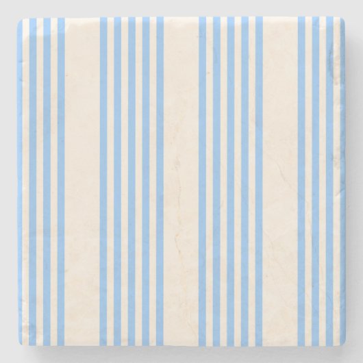 Blauw en beige vijf strips stenen onderzetter (Voorkant)