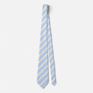 Blauw en beige vijf strips stropdas