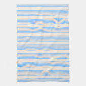Blauw en beige vijf strips theedoek (Verticaal)