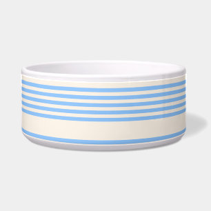 Blauw en beige vijf strips voerbakje