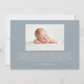 Blauw en beige vuurhuis Linen Stripes 2 Foto geboo Aankondiging