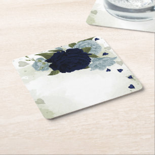blauw en blauw blauw van de zee , groen kartonnen onderzetters