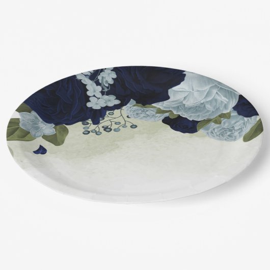 blauw en blauw blauw van de zee , groen papieren bordje (Gekanteld)