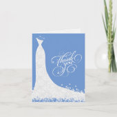Blauw en blauw huwelijk Dress Hartelijk dank Bedankkaart (Voorkant)