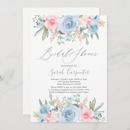 Blauw en blauw Vrijgezellenfeest Kaart (Voorkant / Achterkant)