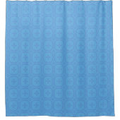 Blauw en Blauw Welsh Faux Tapestry Patroon Douchegordijn (Voorkant)
