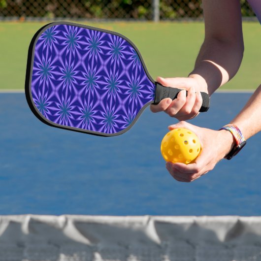 Blauw en Blauwgroen Abstract bloempatroon Pickleball Paddle (Insitu)