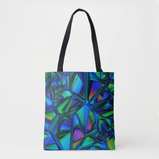 Blauw en Blauwgroen Abstract patroon Tote Bag (Voorkant)