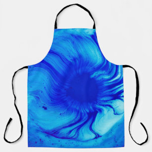 Blauw en blauwgroen abstract schilderij schort
