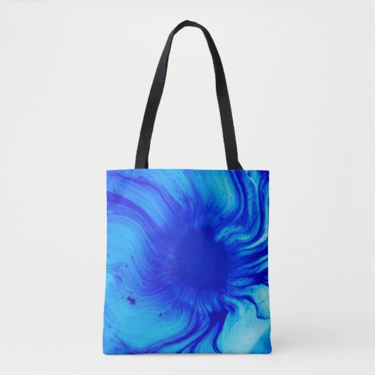 Blauw en blauwgroen abstract schilderij tote bag (Voorkant)