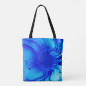 Blauw en blauwgroen abstract schilderij tote bag (Achterkant)