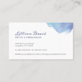 Blauw en Blauwgroen aquarel Wash Artistiek Visitekaartje (Achterkant)