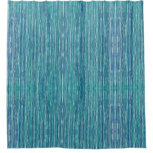 Blauw en blauwgroen douchegordijn (Voorkant)