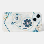 Blauw en Blauwgroen Floral Graphic, "Het leven rev Case-Mate iPhone Case (Achterkant (horizontaal))
