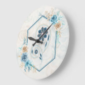 Blauw en Blauwgroen Floral Graphic, "Het leven rev Grote Klok (Hoek)