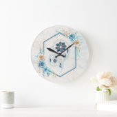 Blauw en Blauwgroen Floral Graphic, "Het leven rev Grote Klok (Huis)