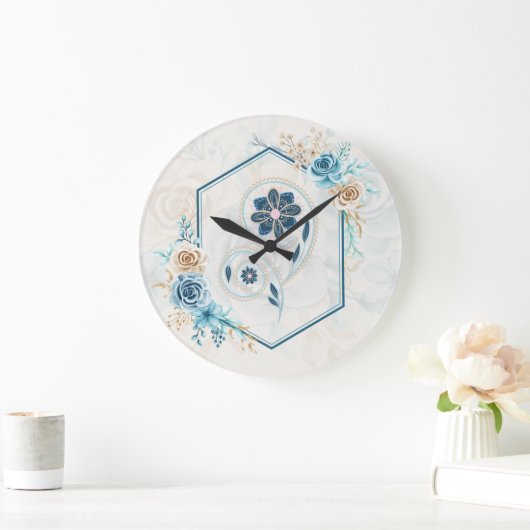 Blauw en Blauwgroen Floral Graphic, "Het leven rev Grote Klok (Huis)