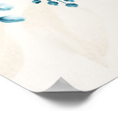 Blauw en Blauwgroen Floral Graphic, "Het leven rev Poster (Hoek)