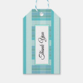 Blauw en Blauwgroen Gecontroleerd Bedankt Labels Cadeaulabel (Voorkant)