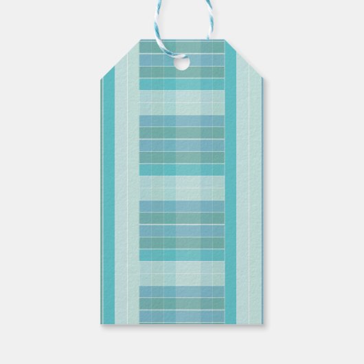 Blauw en Blauwgroen Gecontroleerd Bedankt Labels Cadeaulabel (Achterkant)