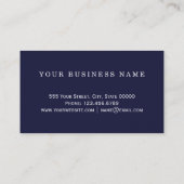 blauw en Blauwgroen gegolfde getoon op blauw Visitekaartje (Achterkant)