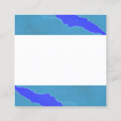 blauw en blauwgroen gescheurd papier abstracte kun vierkante visitekaartje (Achterkant)