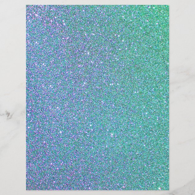 Blauw en Blauwgroen Glitter Texture Scrapbook Pape (Voorkant)
