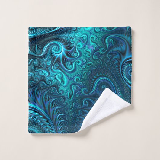 Blauw- en Blauwgroen inktvissenpatroon Bad Handdoek (Wasdoekje)