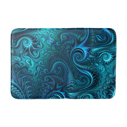 Blauw- en Blauwgroen inktvissenpatroon Badmat (Voorkant)