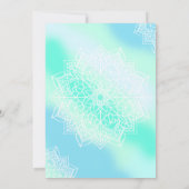 Blauw en Blauwgroen Mandala betoverde bruiloft Kaart (Achterkant)