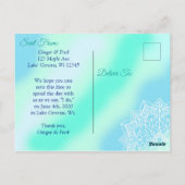 Blauw en Blauwgroen Mandala Bruiloft Save the Date Briefkaart (Achterkant)
