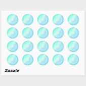 Blauw en Blauwgroen Mandala Ronde Sticker (Vel)