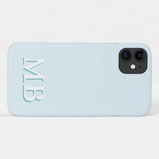 Blauw en Blauwgroen | Minimummonogram modern Initi Case-Mate iPhone Case (Achterkant (horizontaal))