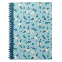 Blauw en Blauwgroen Notitieboek van Floral