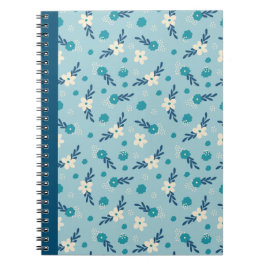 Blauw en Blauwgroen Notitieboek van Floral