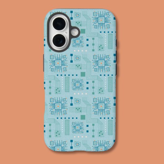 Blauw en Blauwgroen printplaatpatroon Case-Mate iPhone Case