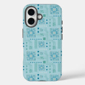 Blauw en Blauwgroen printplaatpatroon Case-Mate iPhone Case (Achterkant)