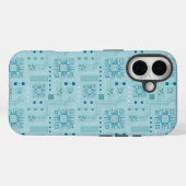 Blauw en Blauwgroen printplaatpatroon Case-Mate iPhone Case (Achterkant (horizontaal))