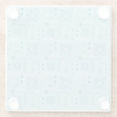 Blauw en Blauwgroen printplaatpatroon Glazen Onderzetter (Achterkant)