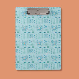 Blauw en Blauwgroen printplaatpatroon Klembord